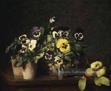  Latour Tableaux - Nature morte aux pensées 1874 peintre Henri Fantin Latour floral